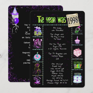 Aniversário Ano 1998 Convite