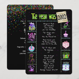 Aniversário Ano 2002 Convite