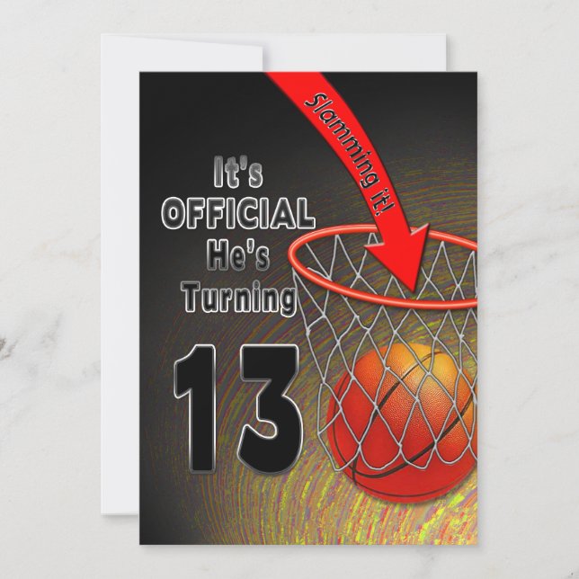 ANIVERSÁRIO - BASKETBALL - CONVITE DE 13 (Frente)