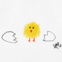 Aniversário - Cartão Feliz Dia do Chapéu (Pintinho