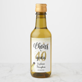 Aniversário CHEERS PARA # ANOS Script Dourado Pret