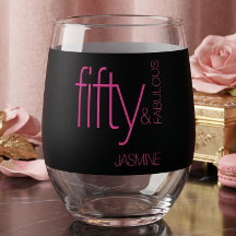 Aniversário Cinquenta e Fabuloso Nome Rosa Glam Fu