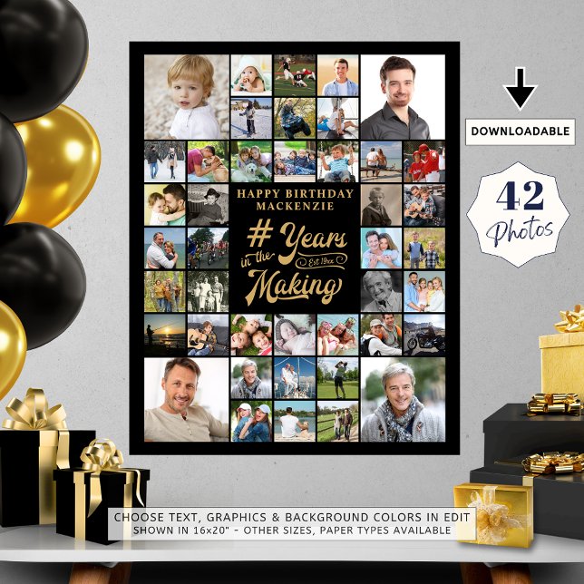 Aniversário Colagem de Fotos ANOS NO FAZER (Criador carregado)