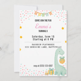 Aniversário Convite de festas De Rapariga Virando