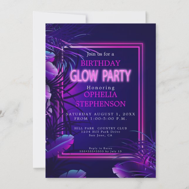 Aniversário | Convite para o dia de nascimento de  (Frente)