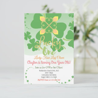 Aniversário Convite Sortudo Festa Um