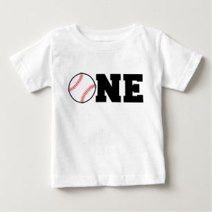 Aniversário da camisa do basebol do bebê de um a