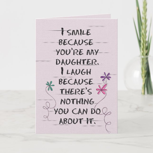 Aniversário da Filha com flores brilhantes Cartão (Frente)