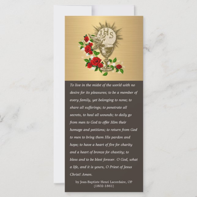 Aniversário da Ordem do Poema do Padre Católico (Frente)