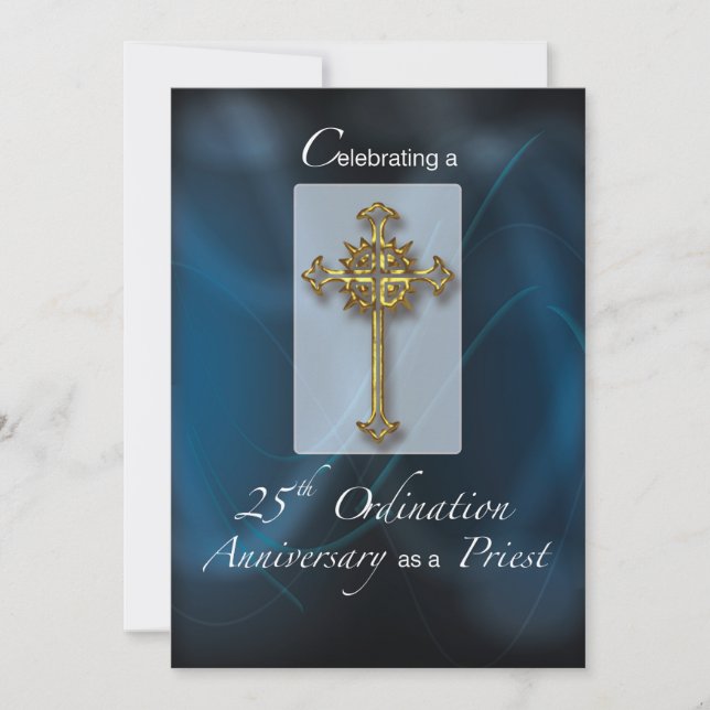 Aniversário da Ordenação por 25 de Convite do Padr (Frente)