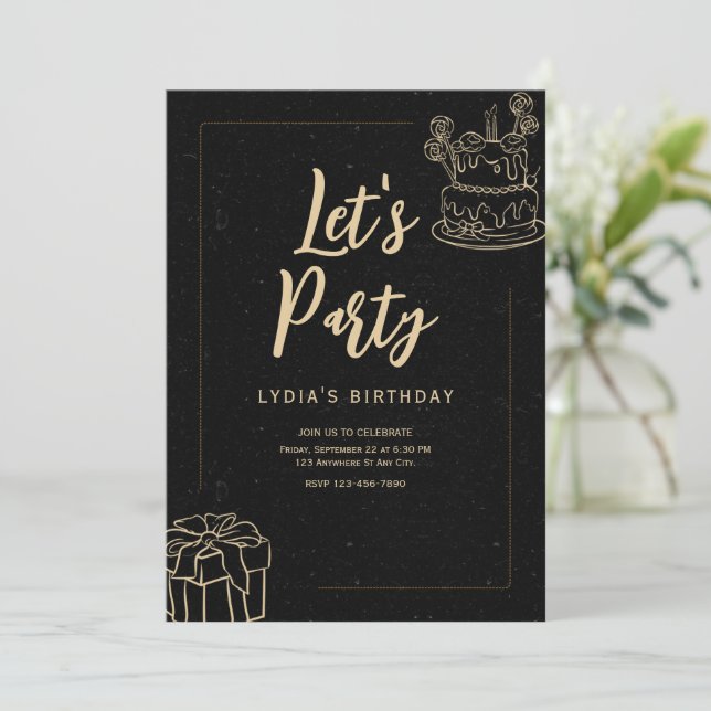 Aniversário da Surpresa do Convite de festas de Ce (Em pé/Frente)