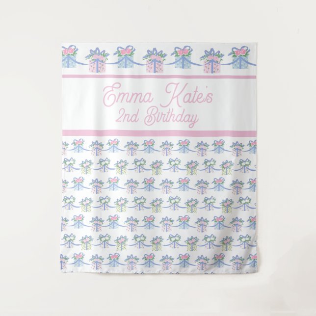 Aniversário da tapeçaria de aniversário - Tema do  (Frente)