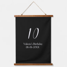 aniversário de 10 anos branco preto nome data cali