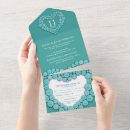 Aniversário de 11 anos de casamento de turquesa