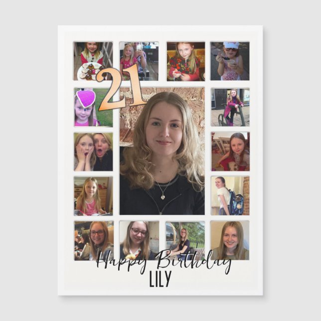 aniversário de 21 anos Almond floresce creme azul (Frente)