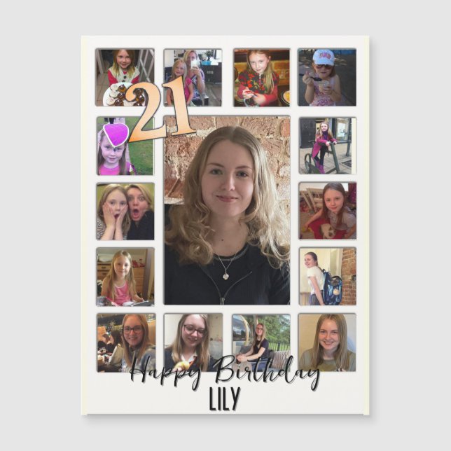 aniversário de 21 anos Almond floresce creme azul (Frente)