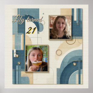 aniversário de 21 anos Almond floresce Poster de c