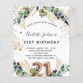 Aniversário de 21 anos de orçamento eucalipto verd