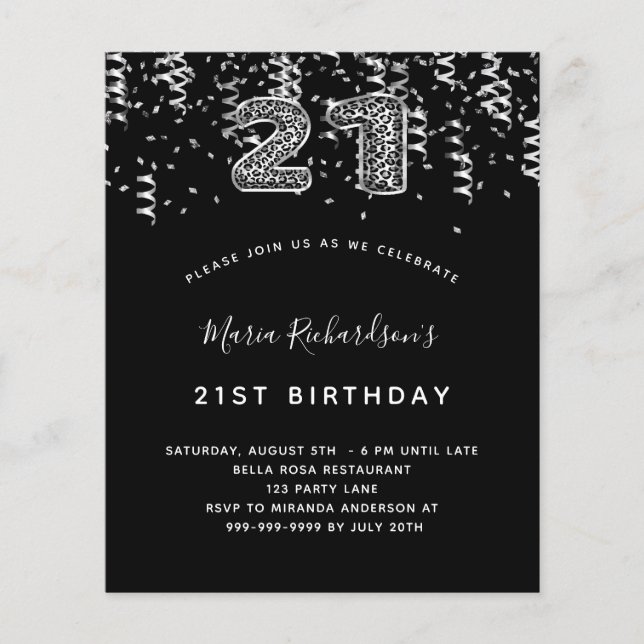 Aniversário de 21 anos de orçamento partido-leopar (Frente)