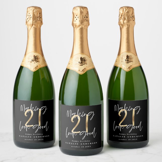 Aniversário de 21 anos de tipografia moderna a pre (Garrafas)