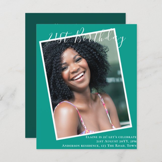 ANIVERSÁRIO DE 21 ANOS DO ORÇAMENTO Convide FOTO (Frente/Verso)