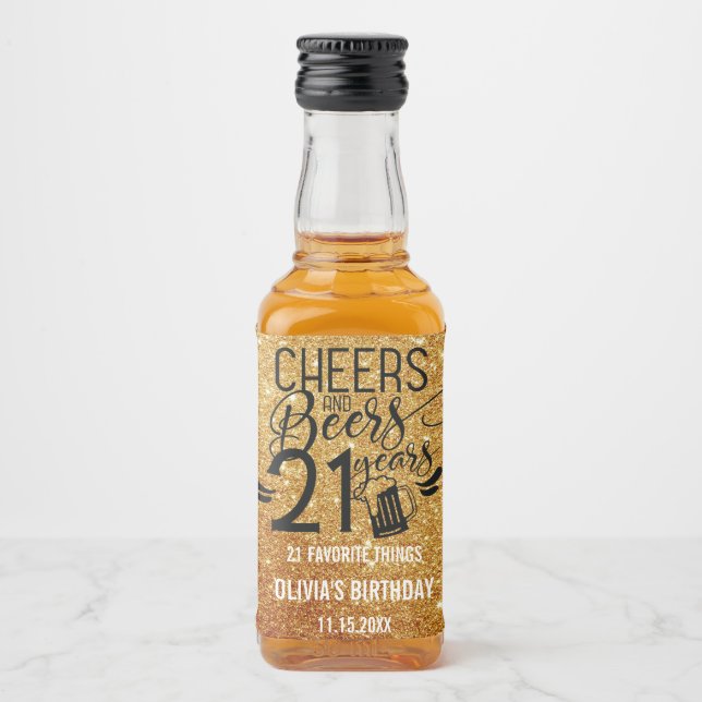 aniversário de 21 anos Glitter | Queijos e cerveja (Frente)