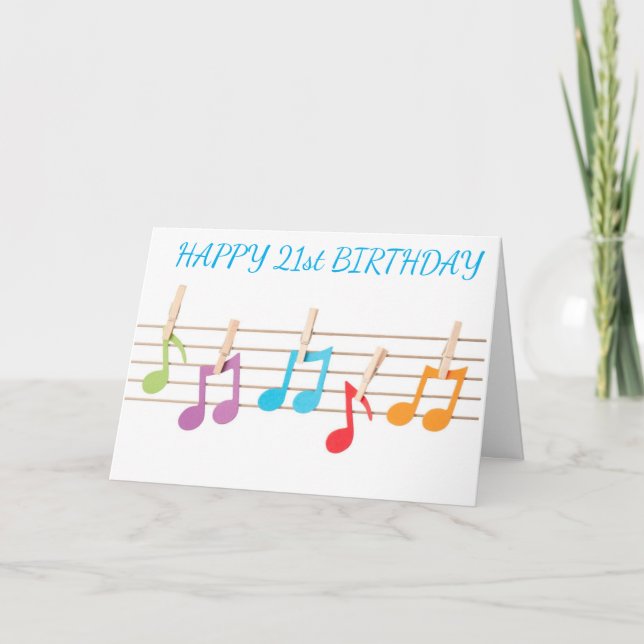 **aniversário de 21 anos** NOTAS MUSICAIS DESEJOS  (Frente)