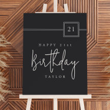 aniversário de 21 anos Simples Moderno Mínimo Pret