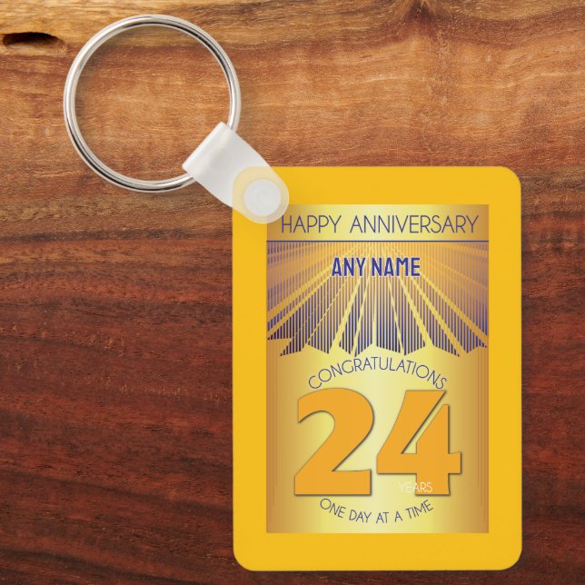 Aniversário de 24 Anos de Sobriedade | Chaveiro de (Frente)