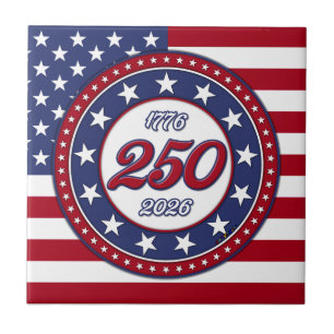 Aniversário de 250 anos da América com a bandeira