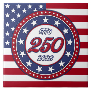 Aniversário de 250 anos da América com a bandeira 