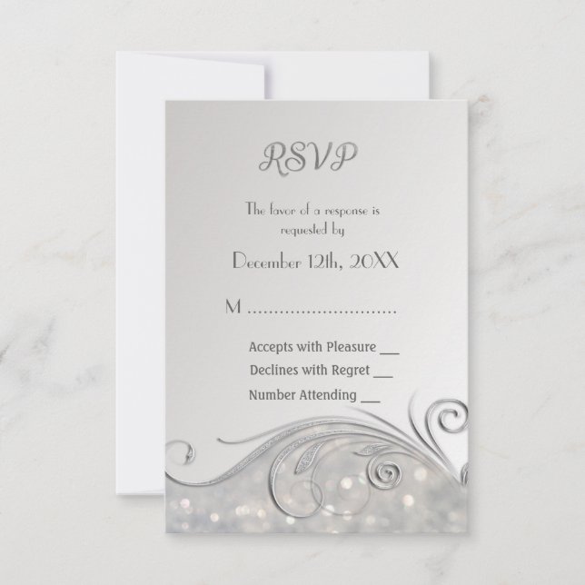 Aniversário de 25 do Sparkle Silver RSVP (Frente)