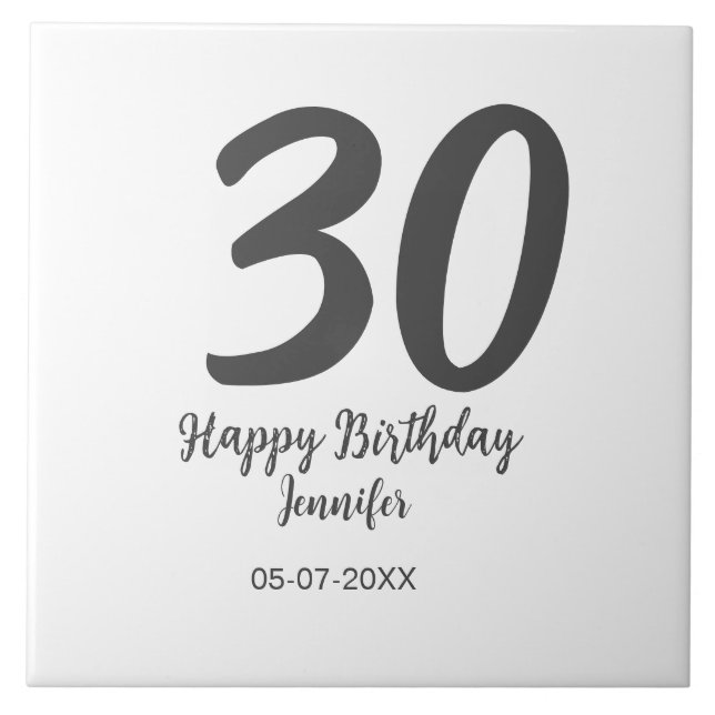 aniversário de 30 anos adicionar nome data ano ano (Frente)