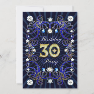 aniversário de 30 anos com um convite de joias