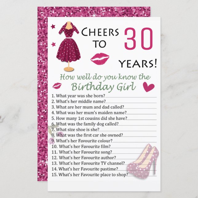 aniversário de 30 anos, como você sabe o aniversár (Frente/Verso)