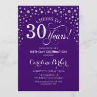 aniversário de 30 anos Convite de festas - Prata R