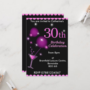 aniversário de 30 anos Convite de festas - Vidro d