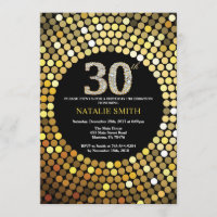 aniversário de 30 anos Convite Preto e Largura Dou