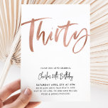 aniversário de 30 anos Convite White Rose Dourada<br><div class="desc">40 - White e Faux Rosa Dourado Birthday Invitation com letra moderna de script de pincel. Um simples e divertido convite de aniversário para a sua festa de aniversário de 30 anos.</div>