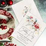 Aniversário de 30 anos de Flores de Aquarela de in<br><div class="desc">As flores brancas e vermelhas das aquarelas de inverno estão aninhadas em folhas e folhagem verdes de sábado macio. Flocos de neve Dourados adicionam um toque festivo. Uma escrita elegante, simples e moderna dá-lhe uma vibração aberta e arejada. Há também um boquete floral de inverno com um toque de flocos...</div>