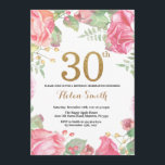 aniversário de 30 anos Floral Convite Dourado Glit<br><div class="desc">Convite para aniversário de 30 anos Floral para Mulheres. Flor Botânica De Aquarela. Dourada Glitter. Flores Florais De Peões Rosa. Aniversário Adulto.
Para mais personalização,  clique no botão "Personalizar" e use a ferramenta design para modificar este modelo.</div>