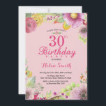 aniversário de 30 anos Floral Convite para Mulhere<br><div class="desc">Convite para aniversário de 30 anos Floral para Mulheres. Camada De Fundo De Cor De Água,  Cor De Rosa.
Para mais personalização,  clique no botão "Personalizar" e use a ferramenta design para modificar este modelo.</div>