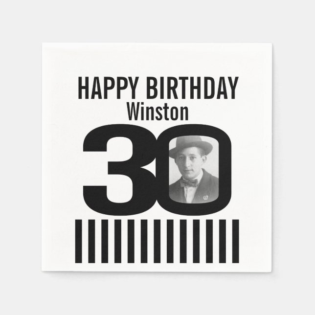 aniversário de 30 anos foto de guardanapos de foto (Frente)