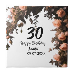 Aniversário de 30 anos moderna de flor da rosa ros
