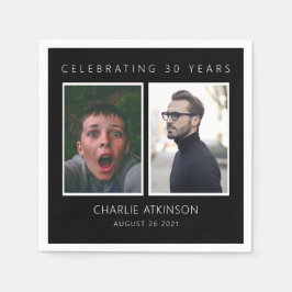 aniversário de 30 anos para guardanapos de fotos