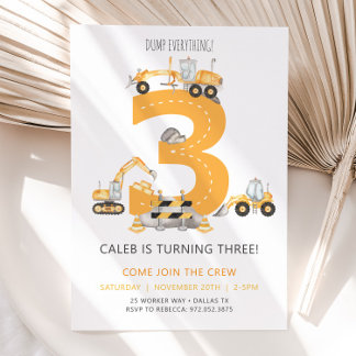 Aniversário de 3 anos de Convite de Aniversário pa