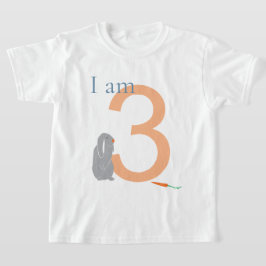 aniversário de 3 anos Moderno, Camiseta Mínima de 