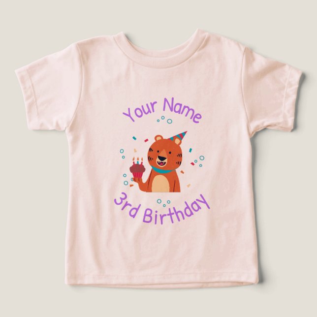 aniversário de 3 anos Tiger (Design frontal)