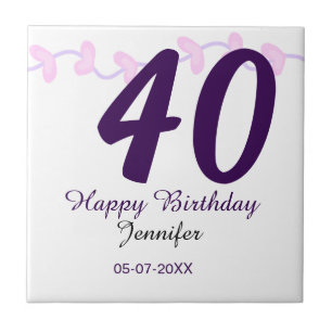 aniversário de 40 anos adicione nome data ano flor