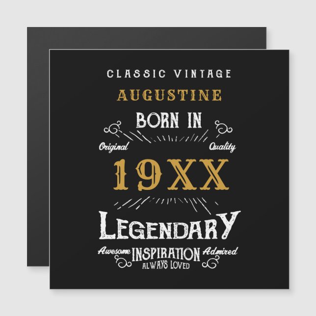 aniversário de 40 anos ano ano negro magnético Dou (Frente/Verso)